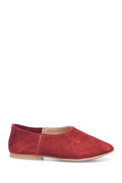 Zapato Bajo Gamuza Liso Bordo