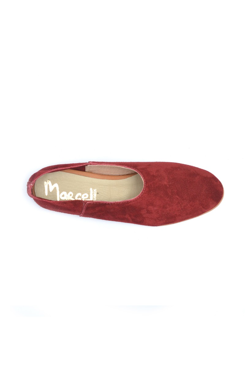 Zapato Bajo Gamuza Liso Bordo