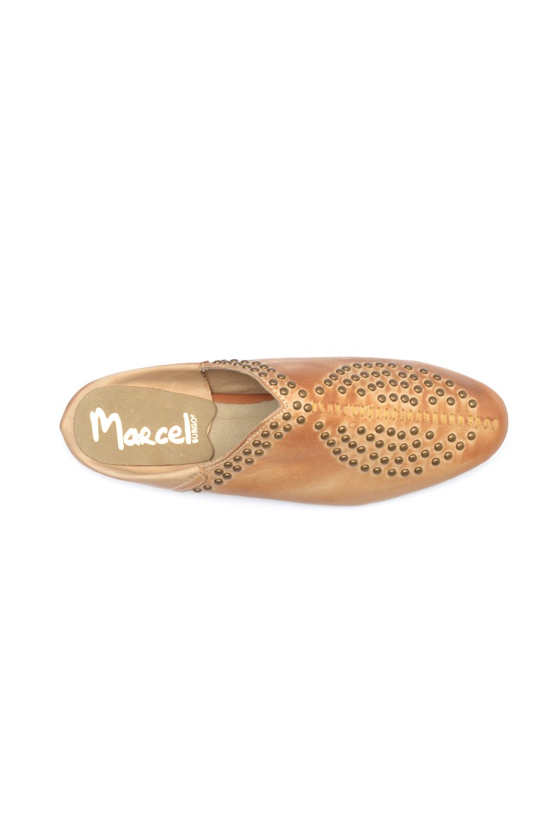 Zapato Mule en Cuero con Tachas Natural