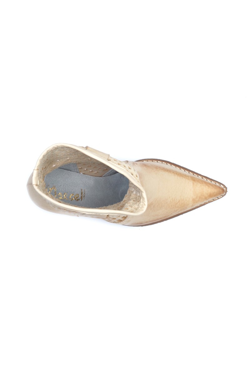 Bota Texana Cuero Agujerado Natural
