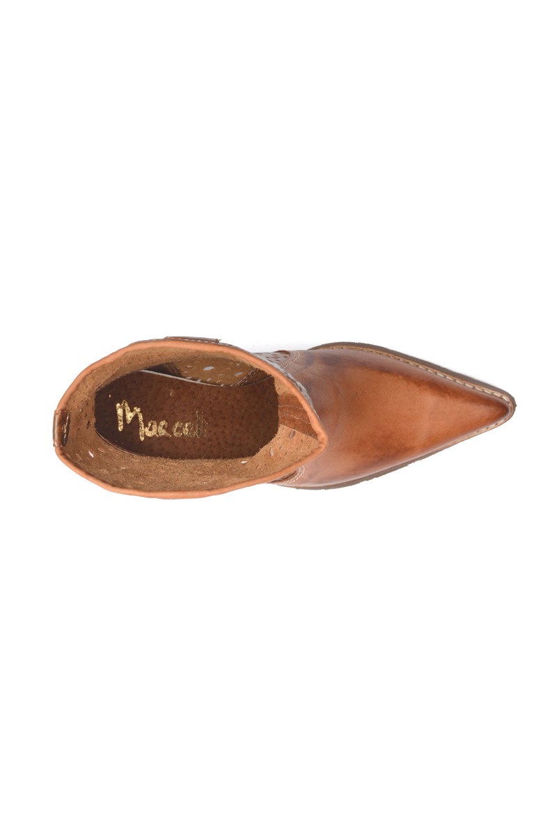 Bota Texana Cuero Agujerado Terracota