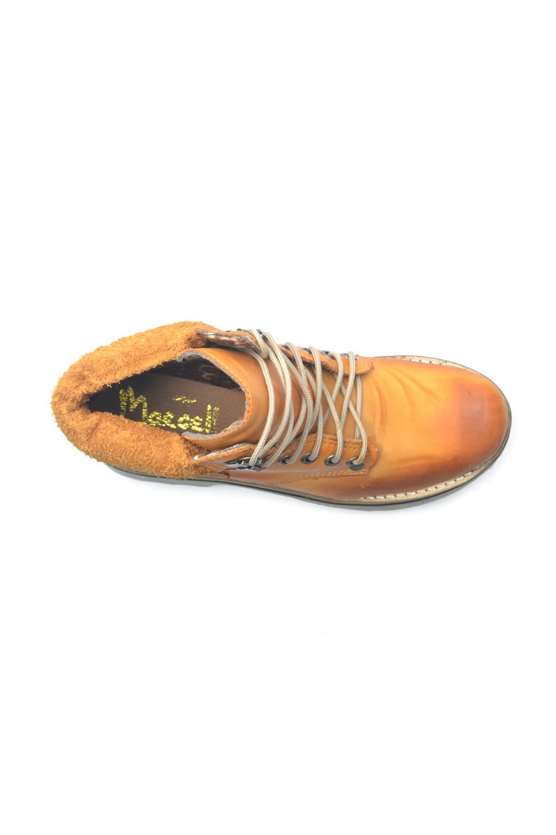 Bota Borcego Plataforma Cuero Terracota