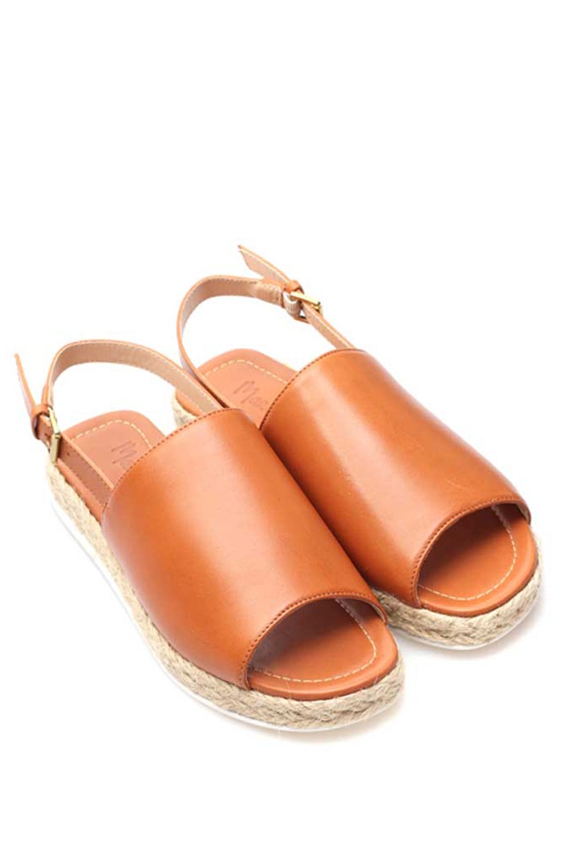 Sandalia Baja Suela Yute Cuero Ambar