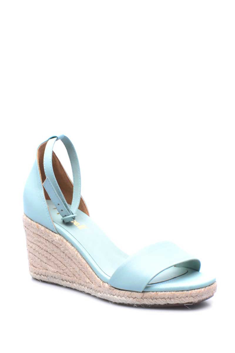 Sandalia Taco Corrido Suela Yute Cuero Acqua