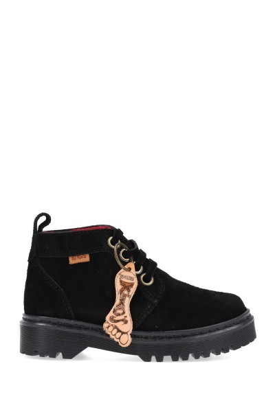 Bota Baja Línea KIKOS Cuero Gamuza Negro