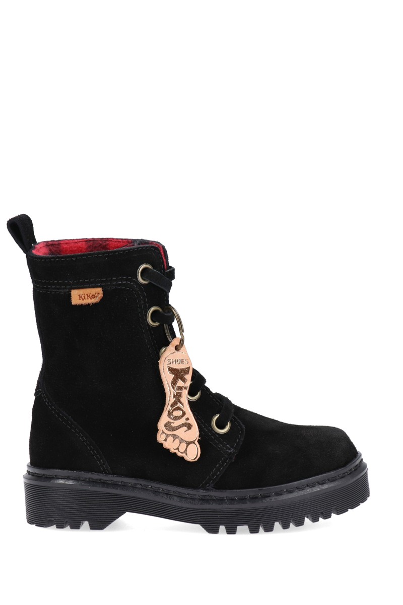Bota Línea KIKOS original Cuero Gamuza - Negro